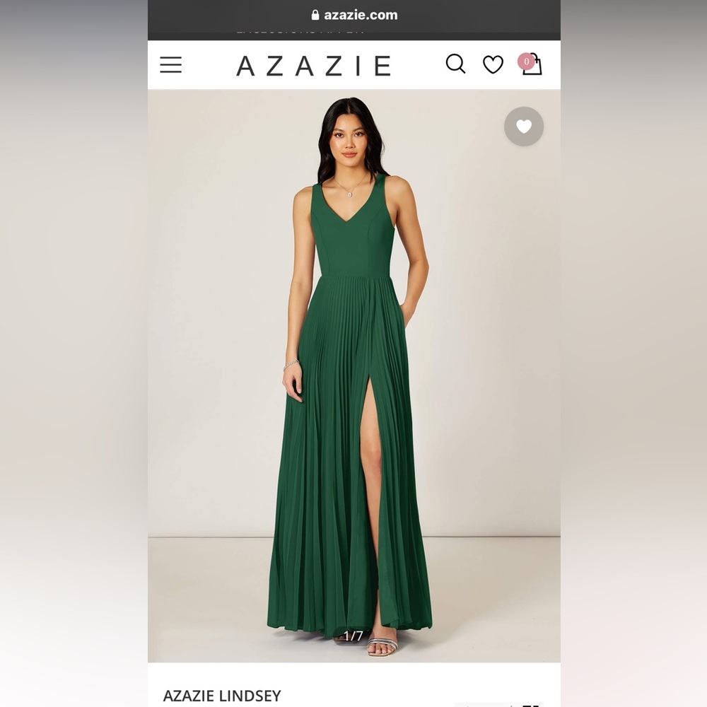 Azazie A-Line Pleated Chiffon Floor-Length Dress